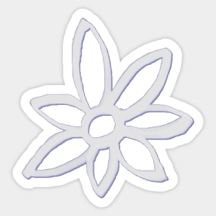 A flower there, in gray Sticker